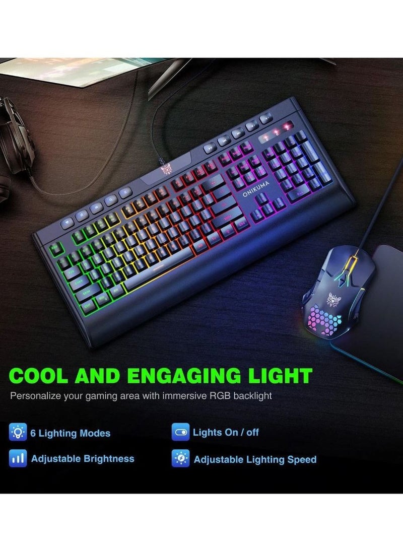 onikuma - Onikuma G21+CW902 Membrane Keyboard Mouse Set Black - Image 1