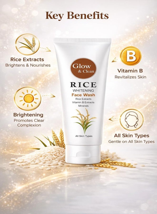Aasakt Glow & Clean Rice Whitening Face Wash with Rice Extracts, Vitamin B Extracts and Minerals for All Skin Types - Image 2
