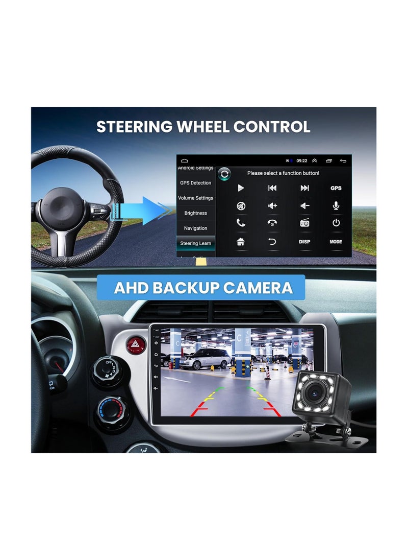 SHEZA STAR - Android Car Stereo for Honda Fit 2008 2009 2010 2011 2012 2013 2GB RAM 32GB ROM MirrorLink WiFi BT, 10 Inch Support Apple Carplay, 2.5D IPS Touch Screen with Backup Camera - Image 1
