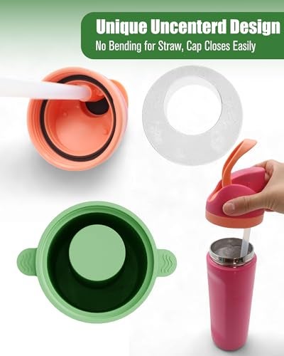 TOVICE Ice Molds for Owala 24-40oz, Set of 3, Food-Grade Soft Silicone, No White Residue, Easy to Release, Straw Placement Compatible with Owala FreeSip, Keeps Drinks Cold Longer (Green) - Image 3