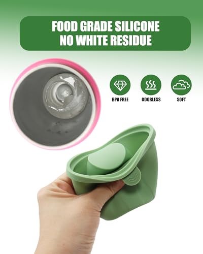 TOVICE Ice Molds for Owala 24-40oz, Set of 3, Food-Grade Soft Silicone, No White Residue, Easy to Release, Straw Placement Compatible with Owala FreeSip, Keeps Drinks Cold Longer (Green) - Image 5