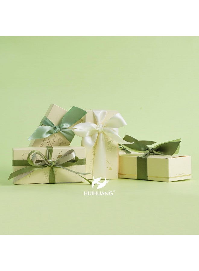 HUIHUANG Sage Green Ribbon Satin Gift Ribbon 3/8 inch Green Satin Ribbon Assorted Wedding Ribbon for Gift Wrapping Bridal Baby Shower Decor Floral Bouquet DIY Crafts- 5 Colors X 10 Yards Each - Image 4
