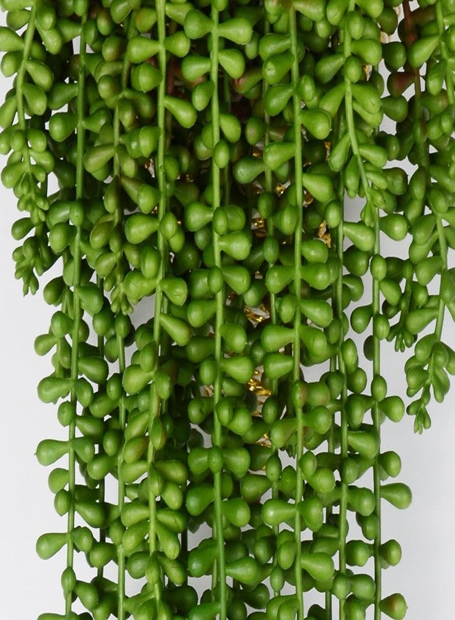 CLONG 3pcs Artificial Fake String of Pearls Plant Faux Succulents Hanging Plants for Wall Home Garden Decor - Image 2