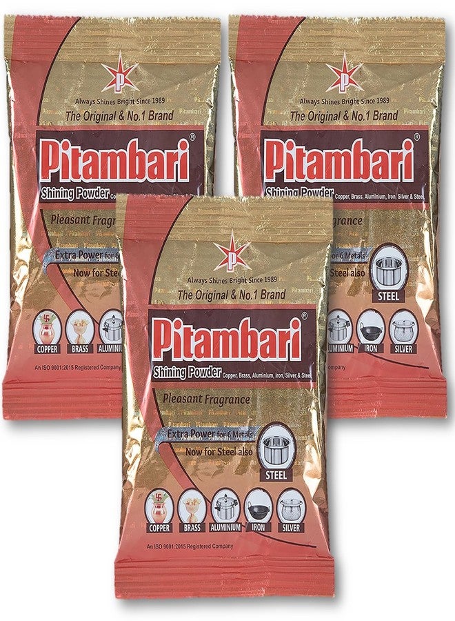 Pitambari Shining Powder for brass,copper and aluminium articles,Dishwashing Detergent(3x150gms=450gms) - Image 1