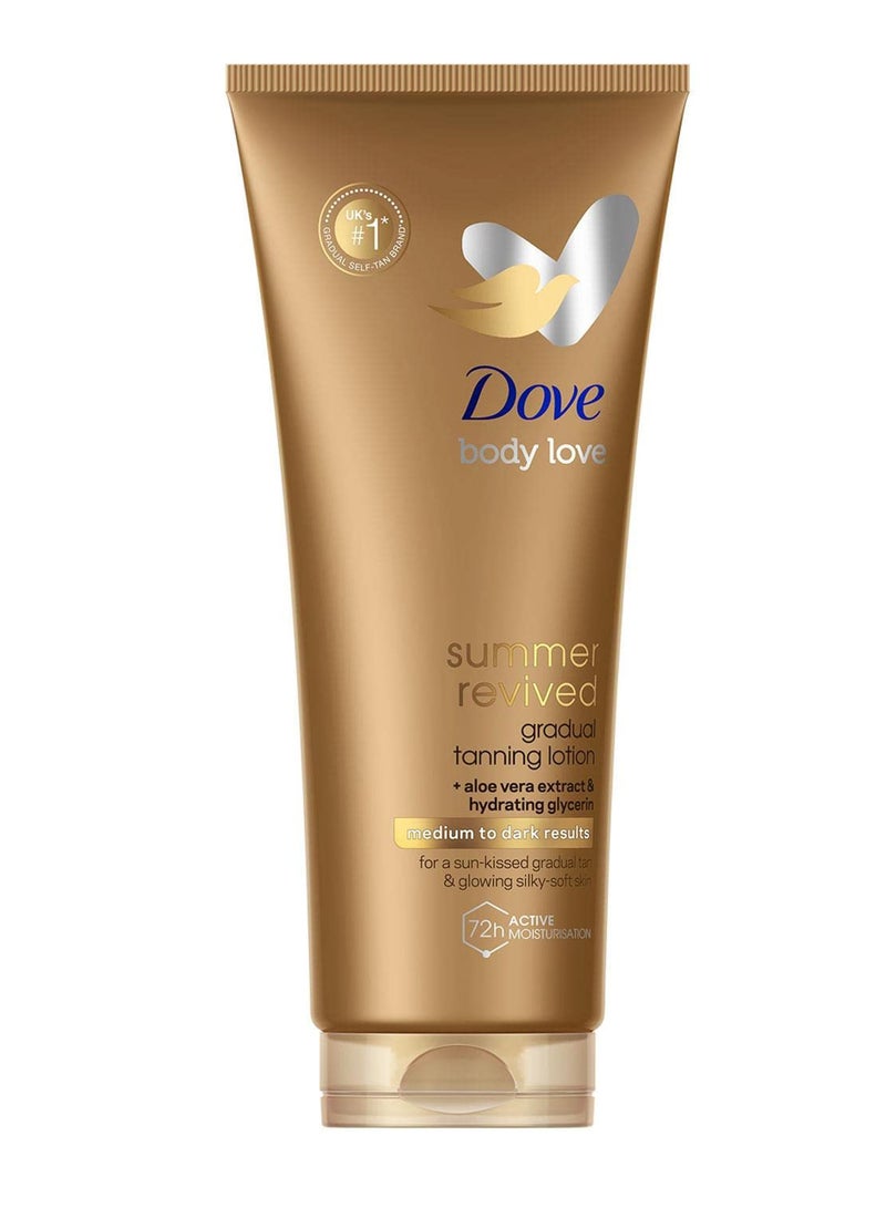 Dove Dermaspa Summer Revived Medium To Dark Gradual Self Tan 200ml  - Image 1