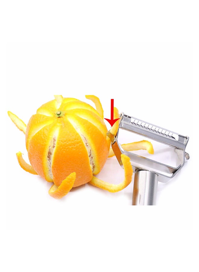 إسكدنيا قشارة خضروات مزدوجة مصنوعة من الستانلس ستيل فضي 18x8.2x2.4Ø³Ù†ØªÙŠÙ…ØªØ± - Image 3