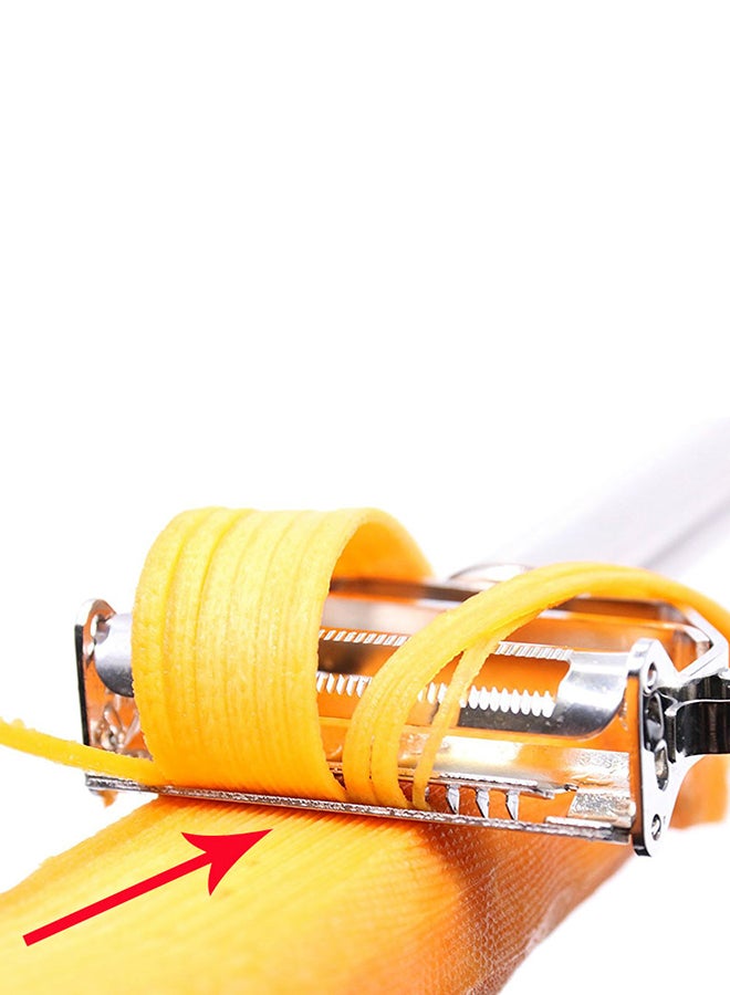 إسكدنيا قشارة خضروات مزدوجة مصنوعة من الستانلس ستيل فضي 18x8.2x2.4Ø³Ù†ØªÙŠÙ…ØªØ± - Image 4