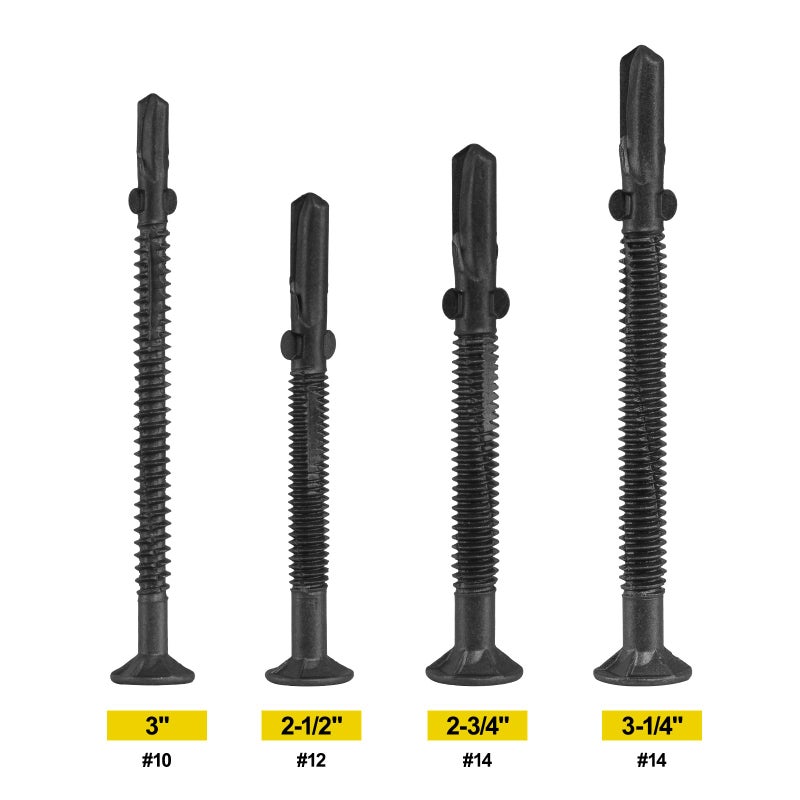FMhotu #10 x 3 Trailer Deck Screws, Self-Tapping Sheet Wood Metal Screw, 124Pcs T25 Star Bits Reamer Tek Screws for Trailers, for Attaching Wood to Steel(Black) - Image 5