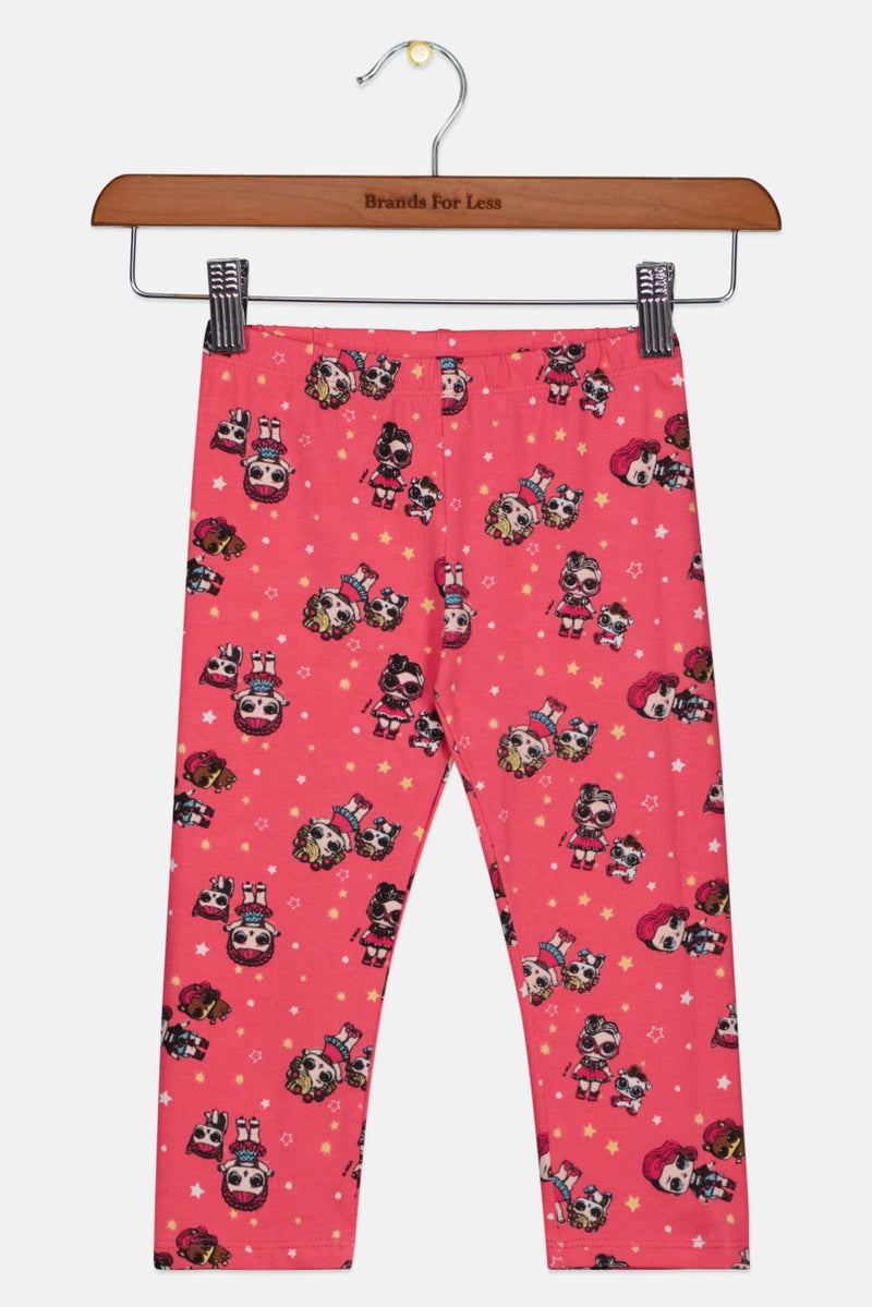 DeFacto Kids Girls Pull On LOL Surprise Print Leggings, Pink Combo - Image 2