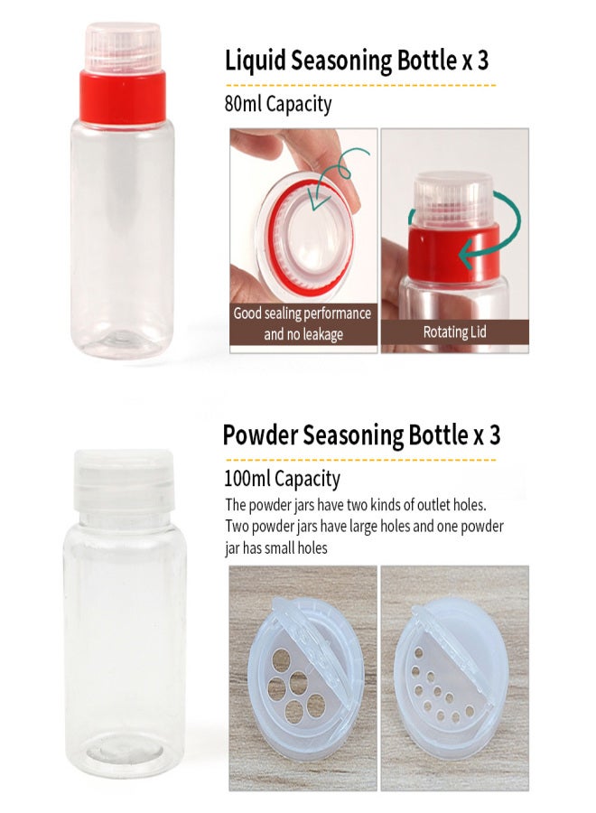 CLS Camping Spice Containers Portable Plastic Multifunction Empty Spice Containers Set with Storage Bag - Image 2