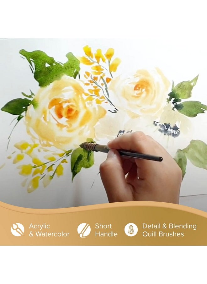 سيلفر براش ليمتد فرشاة 5025S Silver Atelier المصنوعة من شعر السنجاب الصناعي، بمقبض قصير، مقاس 40  - Image 3