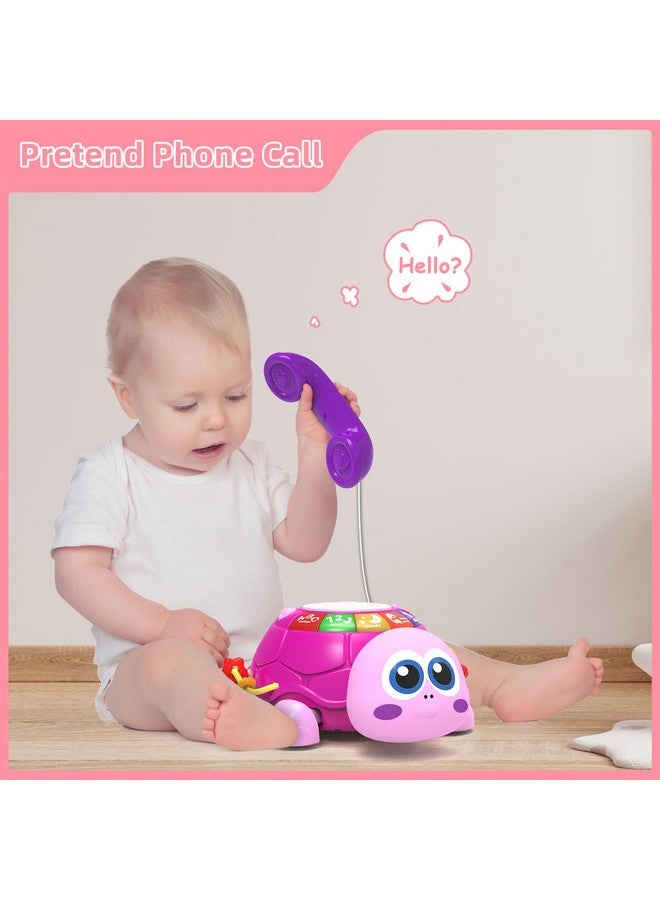 Hanayo Baby Musical Turtle Crawling Baby Girl Toys For 6-18 Months，Infant Early Learning Educational Toy，Baby Girl Gift Essentials For Newborn 7 8 9 11+ Months 1-2 Year Old(Pink) - Image 5