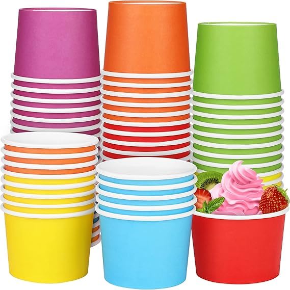 SANWALSA [110 ml, 50 Count, Multicolor Disposable Color Paper Cups | Rainbow Paper Cup for Wedding, Party, Picnic, Travel | Ideal for Tea, Coffee, Juice & Water - Image 1