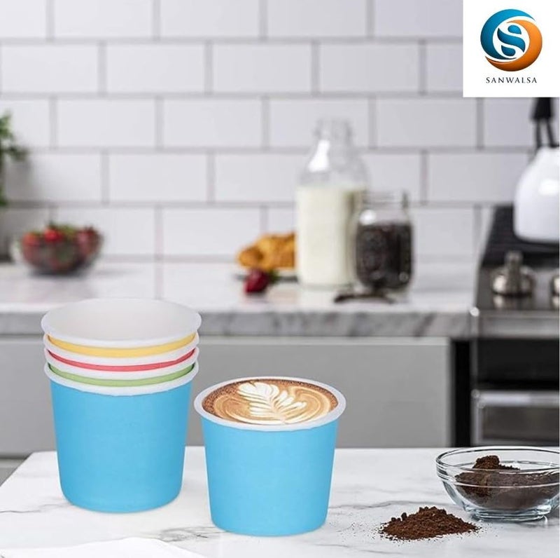 SANWALSA [110 ml, 50 Count, Multicolor Disposable Color Paper Cups | Rainbow Paper Cup for Wedding, Party, Picnic, Travel | Ideal for Tea, Coffee, Juice & Water - Image 5