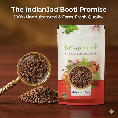 IndianJadiBooti إنديانجاديبوتي مالكانغني بيج - بذور جيوتشماتي - سيلستراس بانكولاتوس | بذور مالكانغاني | تخفيف التوتر ومفيد للشهية (عبوة 100 جرام) - Image 5
