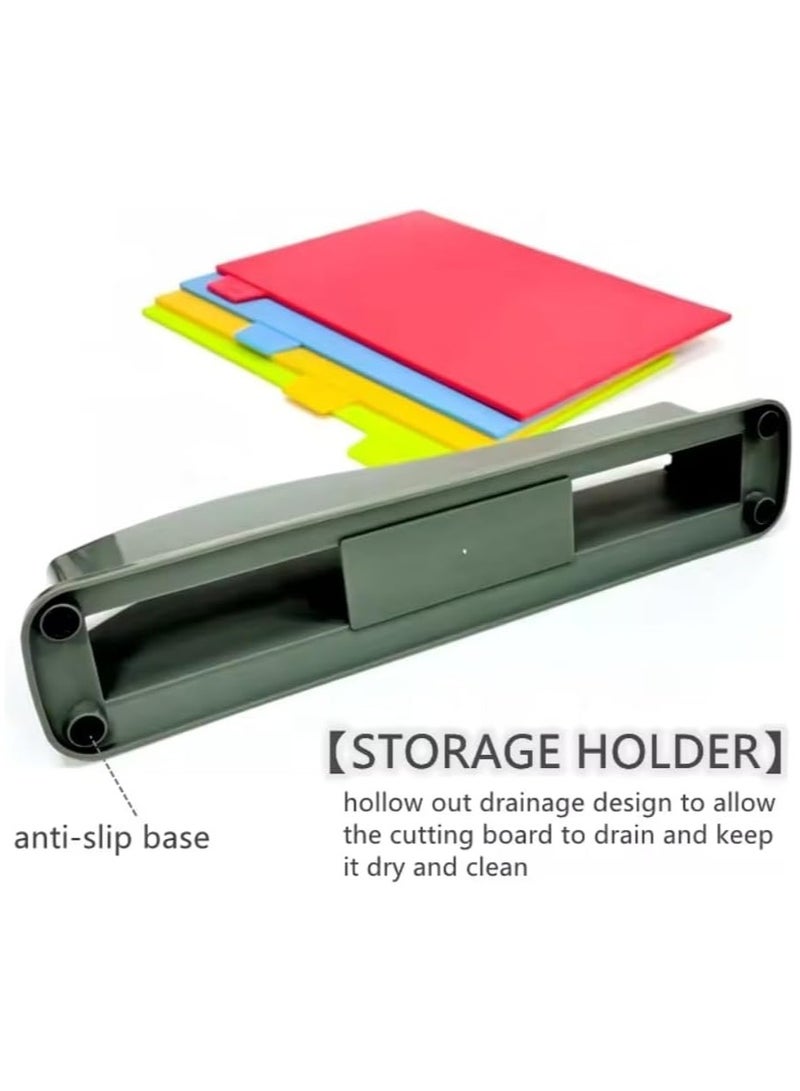 Zimtal 4 pcs Chopping Board Set BPA Free Plastic Cutting Boards for Kitchen Colored Mats With Food Icons Non Slip Cutting Mats for Meat and Vegetables Dishwasher Safe. - Image 3