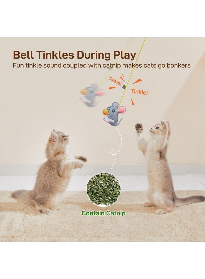 Potaroma Interactive Cat Feather Toys 5 Pcs, Cat Teaser Retractable Hanging Indoor Kitten Play Chase Exercise, Mental Physical Stimulation for All Breeds and Species - Image 4