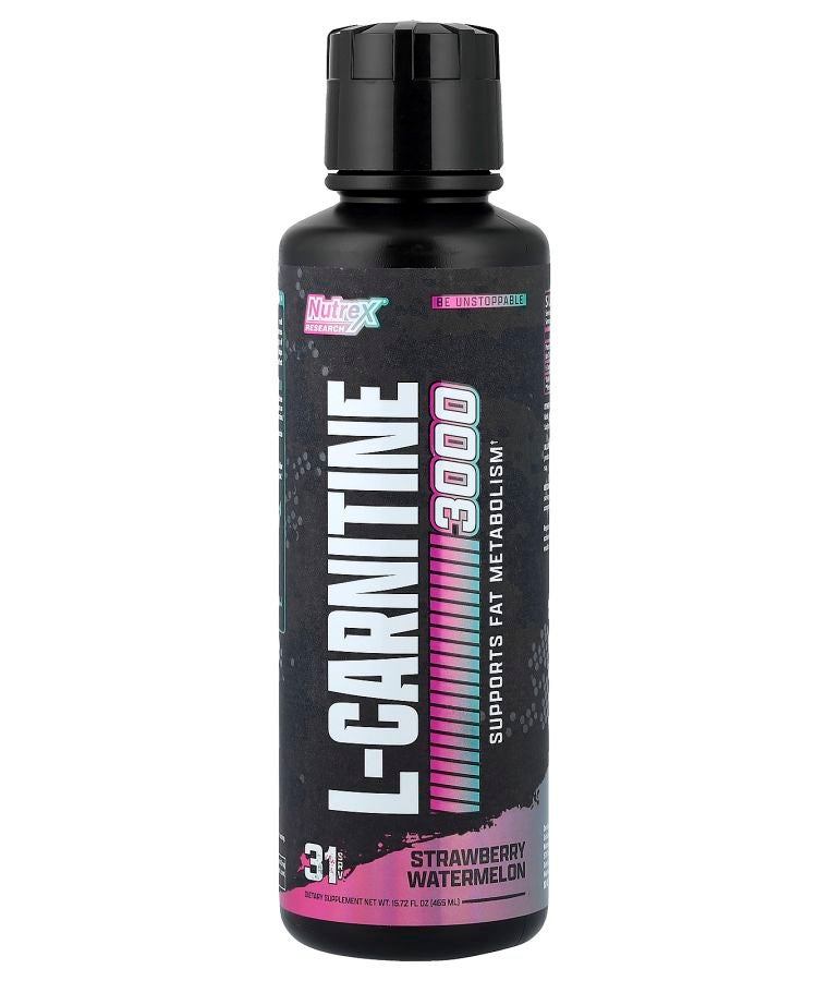 Nutrex Research L-كارنيتين 3000 بنكهة الفراولة والبطيخ 15.72 أونصة سائلة (465 مل)