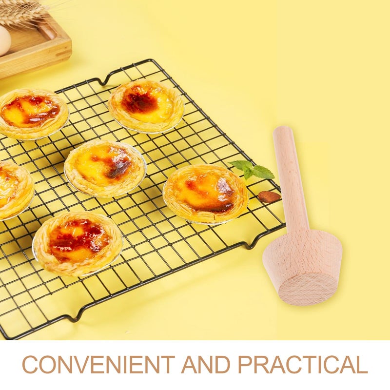 Wooden Egg Tart Mold Pastry Tamper Large Size Baking Tool for Home Bakery - Image 4