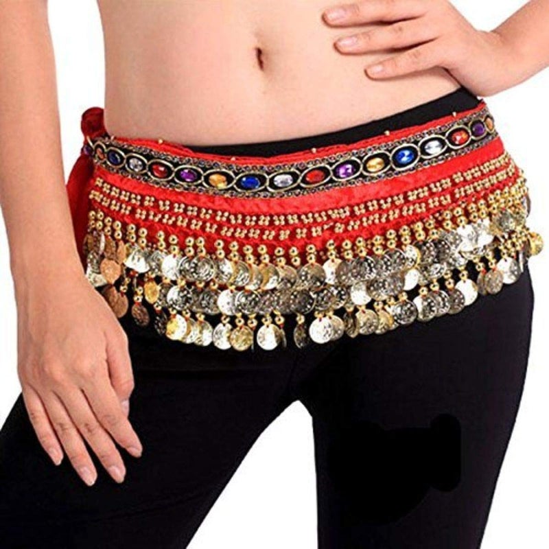 Fancydresswale Belly Dance Hip Scarf Waist Belt with Gold Coins for Women and Girls - Image 3