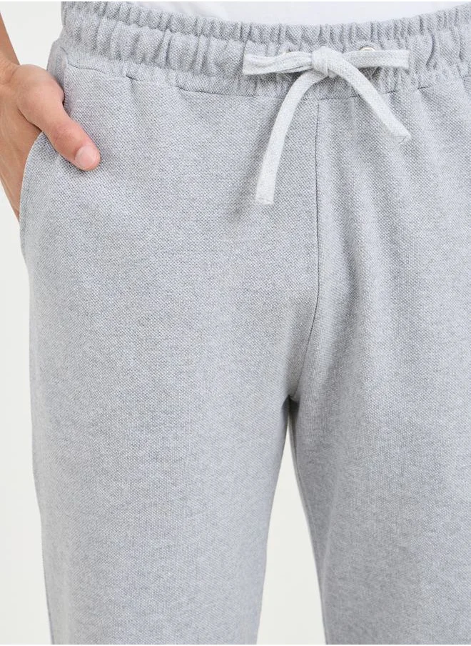 ستايلي Slim Fit Pique Knit Pants with Roll Up Hem