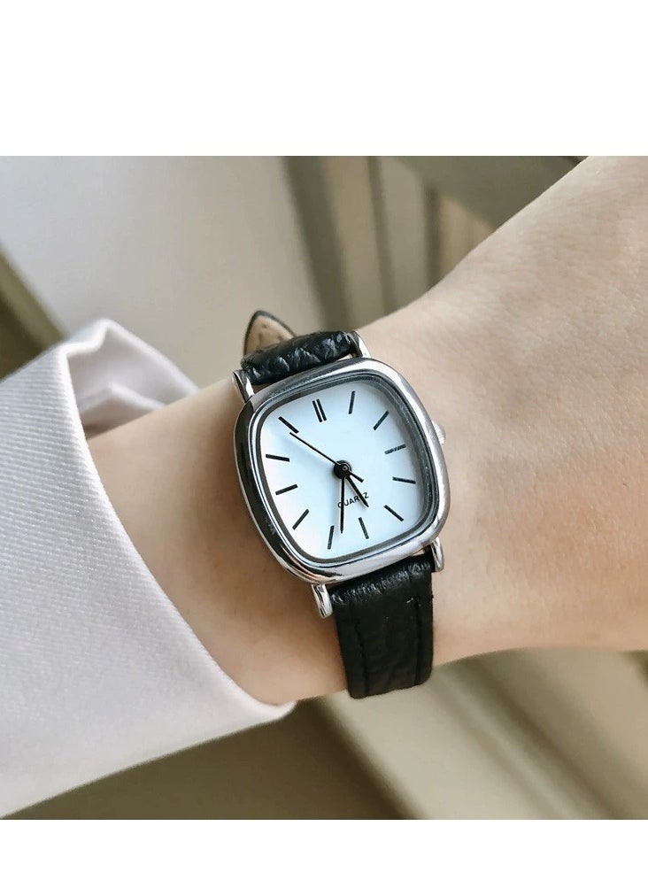 wokai 2025 New Korean Version Quartz Leather Strap Watch, Trendy Minimalist Retro Harajuku Style, Suitable for Students, Men, Women, and Couples  - Image 1