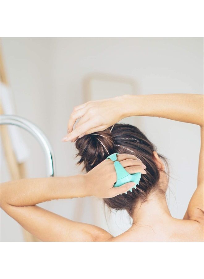 BTYMS Hair Shampoo Brush, Scalp Massager Silicone Scalp Scrubber Dandruff Brush Hair Washing Brush - Green - Image 5