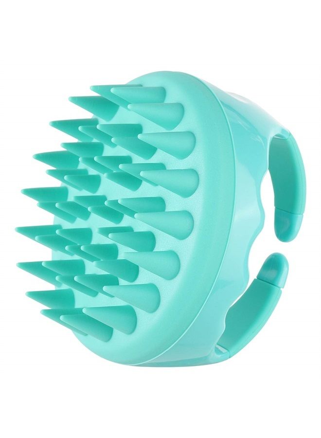 BTYMS Hair Shampoo Brush, Scalp Massager Silicone Scalp Scrubber Dandruff Brush Hair Washing Brush - Green - Image 1