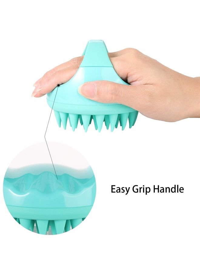 BTYMS Hair Shampoo Brush, Scalp Massager Silicone Scalp Scrubber Dandruff Brush Hair Washing Brush - Green - Image 3