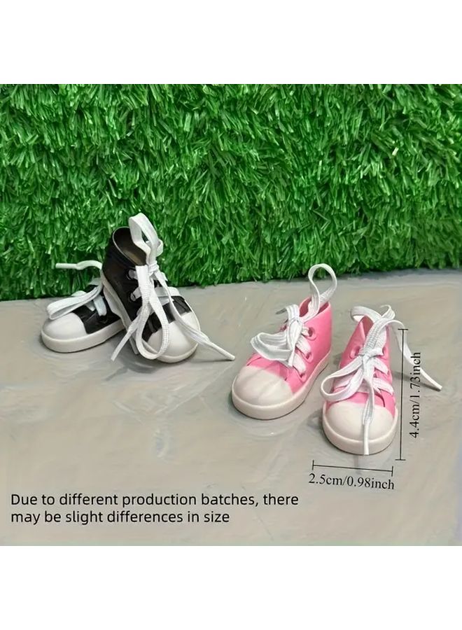 2Pcs Purple Miniature Canvas Shoes For 1 12 Scale Dollhouse BJD Dolls - Image 3