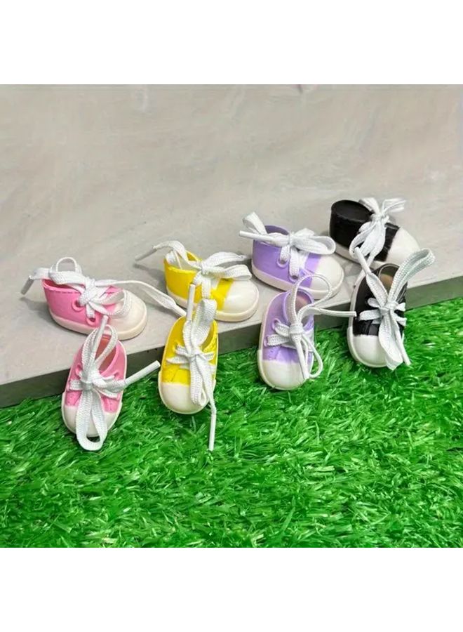 2Pcs Purple Miniature Canvas Shoes For 1 12 Scale Dollhouse BJD Dolls - Image 5