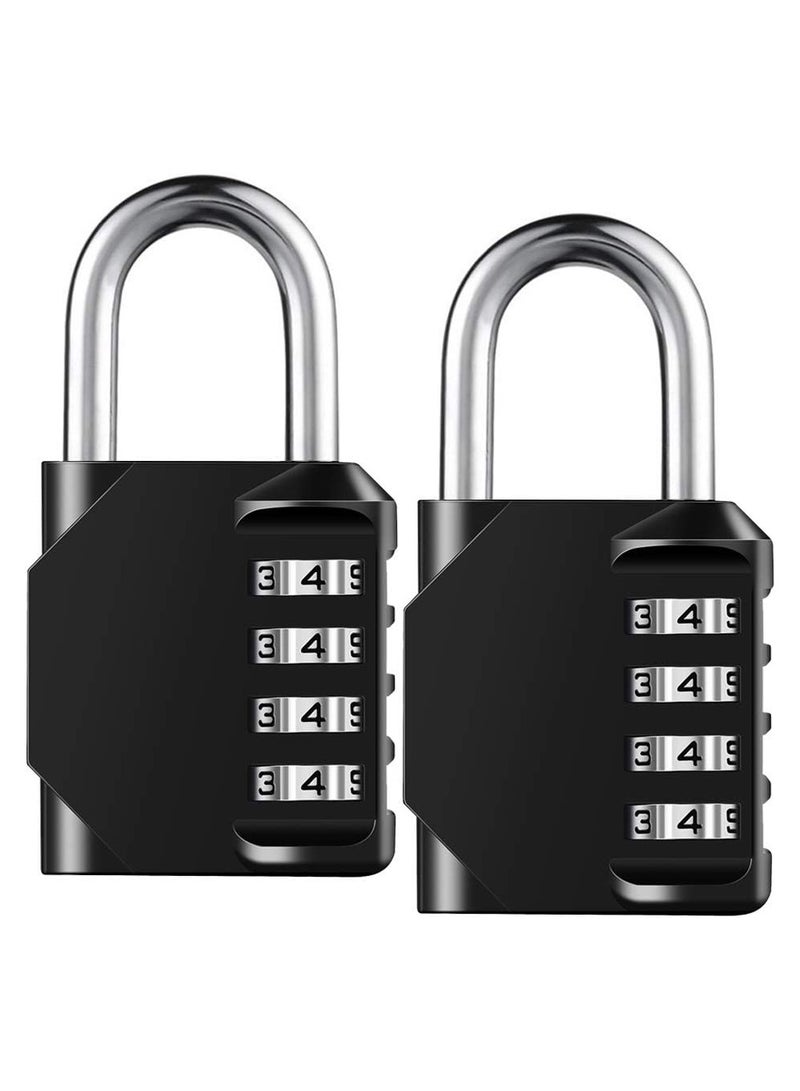 NNEWVANTE Combination Padlock Locker Lock, Waterproof Heavy Duty Combination Padlock, Outdoor For School Gym Lockers, Luggage, Gates, Suitcases, Bicycles, Tool Boxes - 2 Piece Set(Black) - Image 1