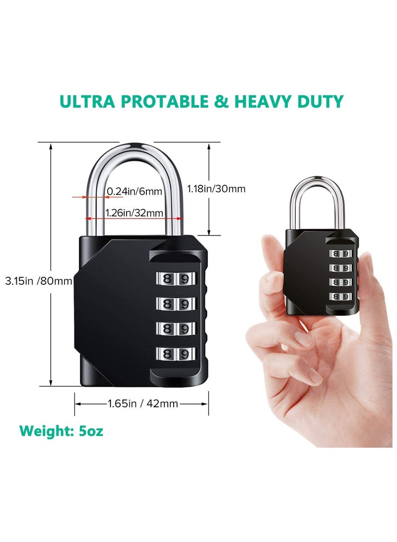 NNEWVANTE Combination Padlock Locker Lock, Waterproof Heavy Duty Combination Padlock, Outdoor For School Gym Lockers, Luggage, Gates, Suitcases, Bicycles, Tool Boxes - 2 Piece Set(Black) - Image 3