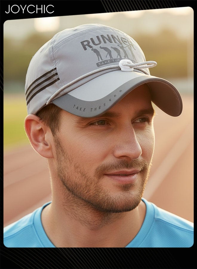 Joychic قبعة بيسبول للرجال ربيع صيف خريف قبعة عصرية قابلة للتعديل سريعة الجفاف قابلة للتنفس مضادة للأشعة فوق البنفسجية قبعة شبابية مناسبة للرياضات الخارجية وتسلق الجبال رمادي - Image 1