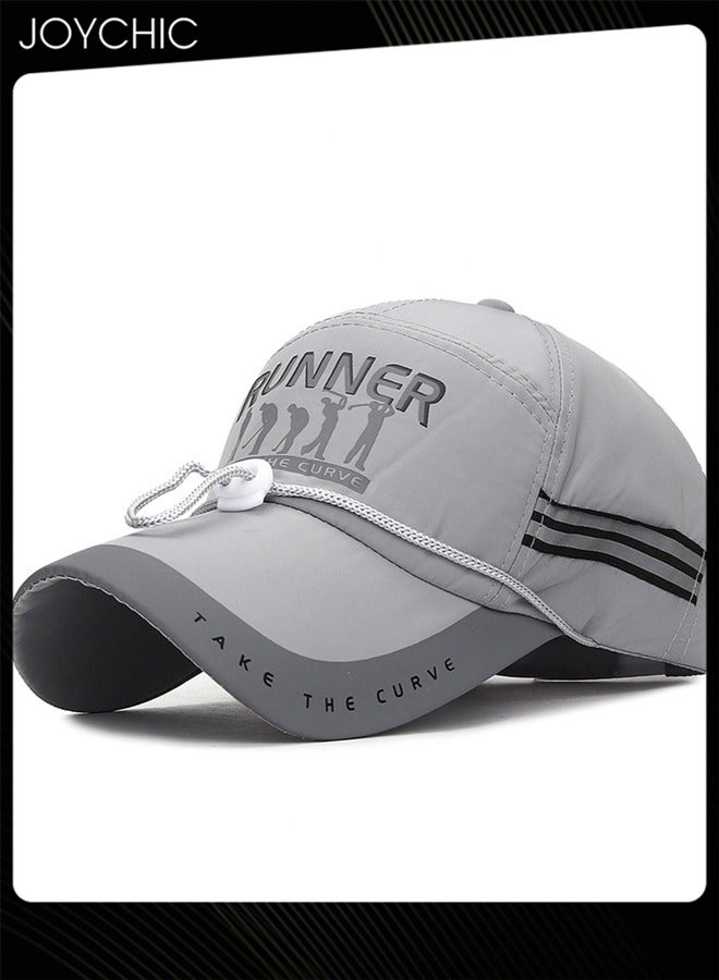 Joychic قبعة بيسبول للرجال ربيع صيف خريف قبعة عصرية قابلة للتعديل سريعة الجفاف قابلة للتنفس مضادة للأشعة فوق البنفسجية قبعة شبابية مناسبة للرياضات الخارجية وتسلق الجبال رمادي - Image 3
