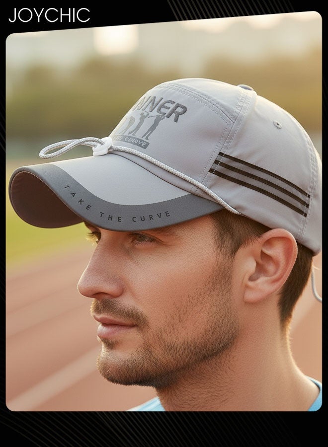 Joychic قبعة بيسبول للرجال ربيع صيف خريف قبعة عصرية قابلة للتعديل سريعة الجفاف قابلة للتنفس مضادة للأشعة فوق البنفسجية قبعة شبابية مناسبة للرياضات الخارجية وتسلق الجبال رمادي - Image 2