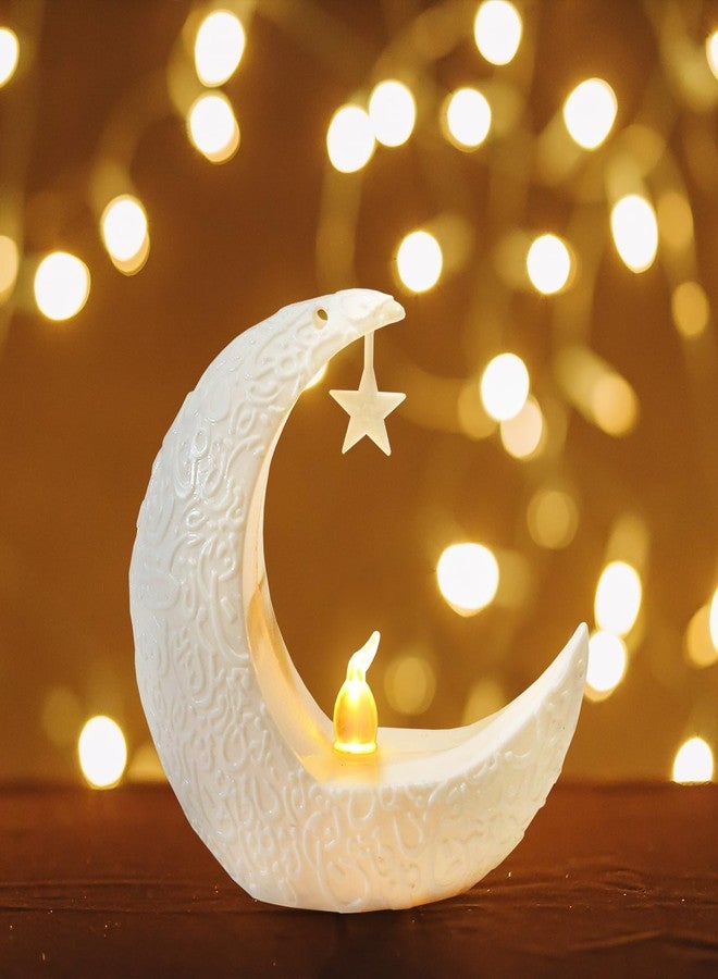 Glodecart 2PCS Mini Ramadan Moon Light for Ramadan Decorations, White Mini Moon Star Light Eid Lamp for Ramadan Table Decoration Ramadan Gift Home Decor, Eid Ramadan Candle Lights Nightstand Decor - Image 5
