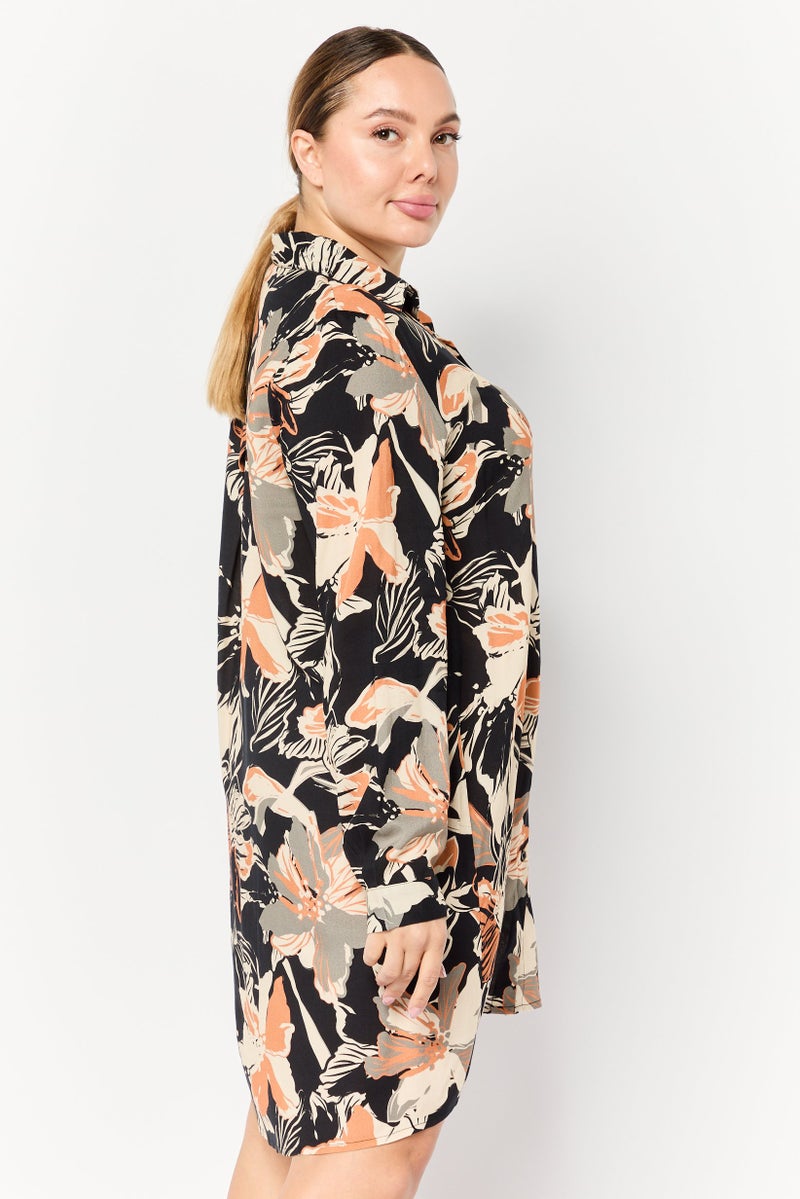 Juicy Couture فستان قميص مطبوع بالكامل للنساء، متعدد الألوان - Image 3