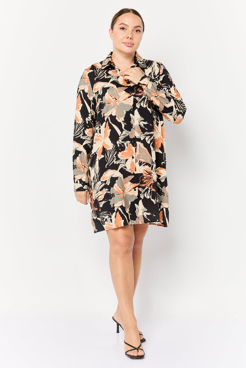 Juicy Couture فستان قميص مطبوع بالكامل للنساء، متعدد الألوان - Image 4