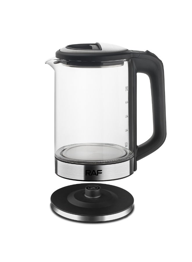 آر إيه أف غلاية كهربائية زجاجية سعة 2.5 لتر بقوة 1500 واط مع ضوء أزرق محيطي - Image 4