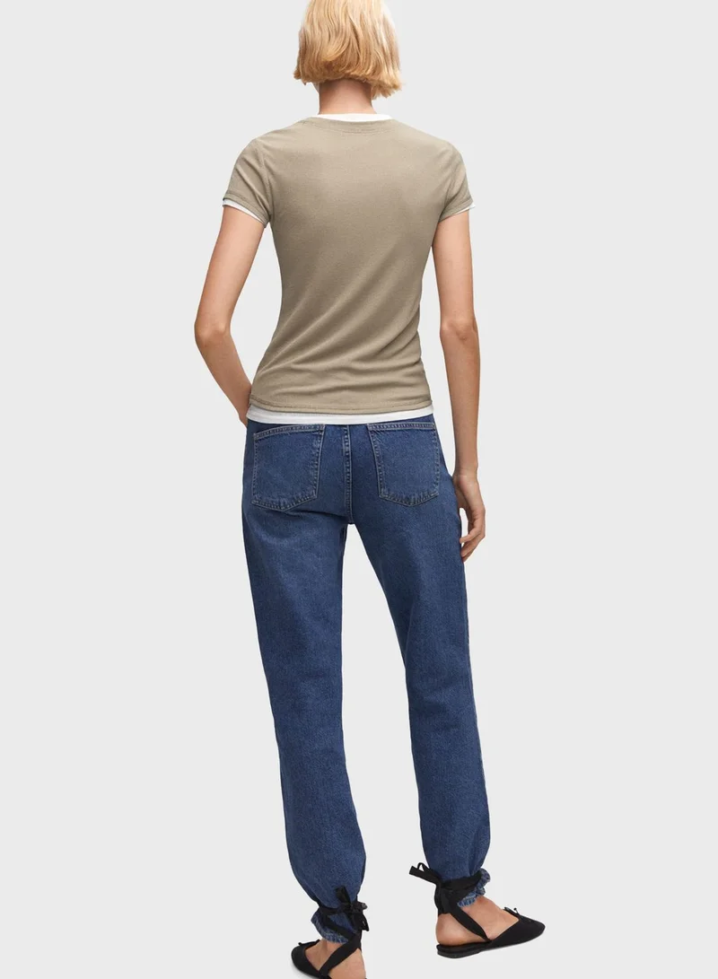 MANGO Crew Neck T-Shirt