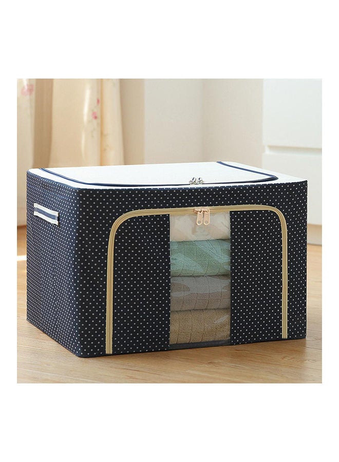 Oxford Cloth Storage Foldable Box with Steel Frame Blue/White - Image 2