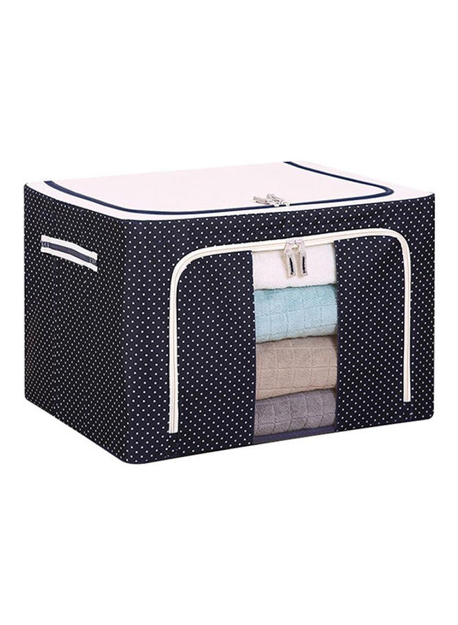 Oxford Cloth Storage Foldable Box with Steel Frame Blue/White - Image 1
