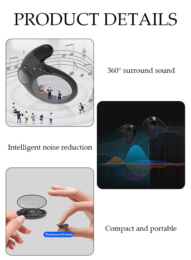 DUNISO Wireless Headphones Bluetooth 5.3 Open Ear Headphones with Charging Case and LED Power Display, IPX5 Waterproof Earphones Built-in Mic Noise-cancelling Headphones for Sport Workout Office  - Image 4