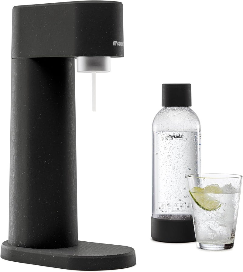 Mysoda Carbonating Bottles 2Pck 1L - Compatible with and any brands - Lid and Base Made of Wood Composite - Quick-Lock Reusable Bottles - BPA Free - Black - Image 4