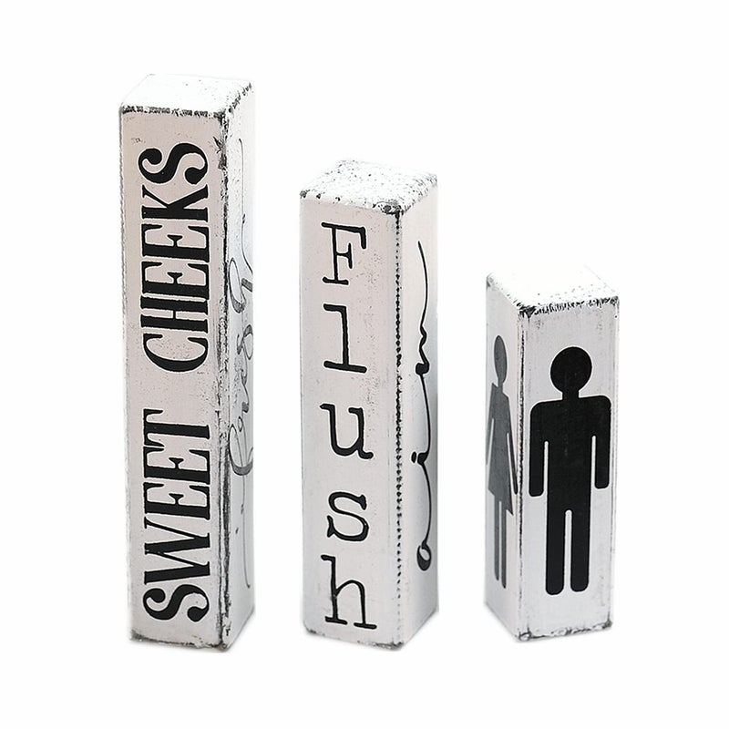 Lavender Inspired Set of 3 Rustic Bathroom Block Decor SignsRestroom DecorFlush SignFunny Bathroom SignsFarmhouse Bathroom DecorBathroom Signs Decor FunnyHello Sweet CheeksHousewarming Gift