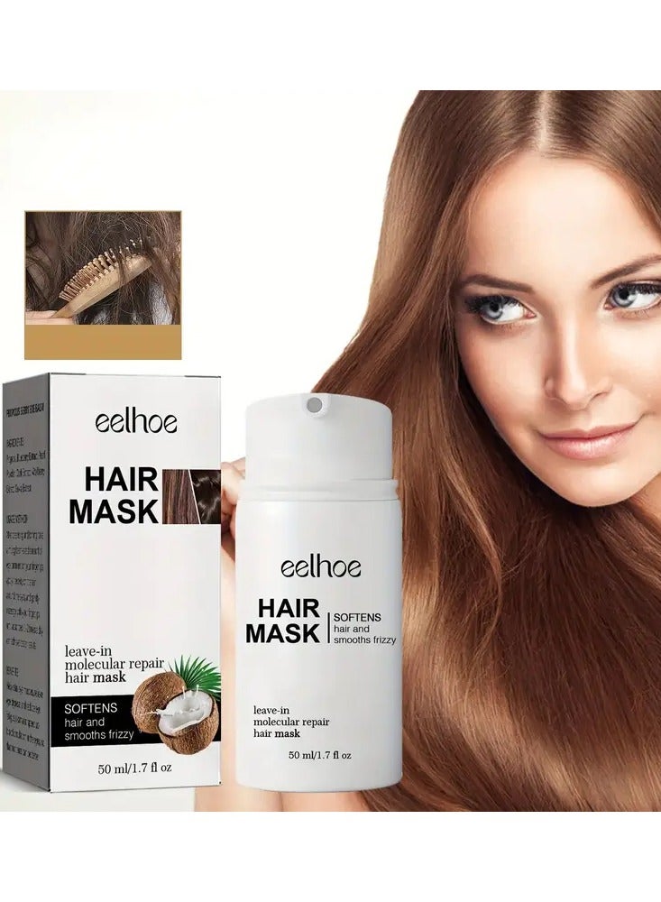 Eelhoe Hair Repair Mask Repair Frizzy Dry Damage Nourishing Straightening Anti Loss Soft Smooth Hair Root Shiny Treatment Mask Keratin Soft Hair Mask Treatment For Frizzy Hair Beauty Care For Repair D - Image 2