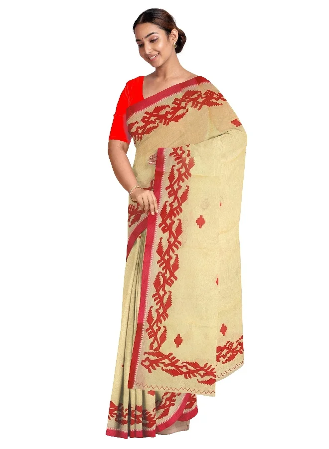 Parinita Sarees ساري أصفر بتطريز للنساء
