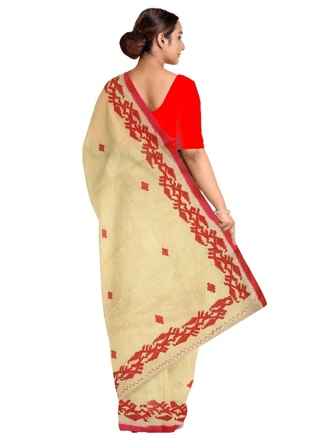 Parinita Sarees ساري أصفر بتطريز للنساء