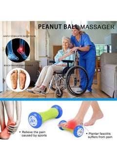 KIIUMI Foot Massage Roller Pain Relief Massager Relieve Plantar Fasciitis Heel Foot Arch Pain Relax Shoulder Back Foot Hand Foot Recovery Massage Roller Plantar Yoga Heel Arch Pain Relief Therapy  - Image 3